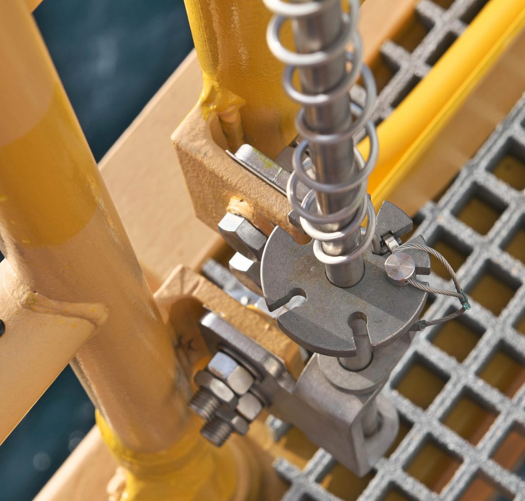 Close up of offshore spring close and adjustable disc.