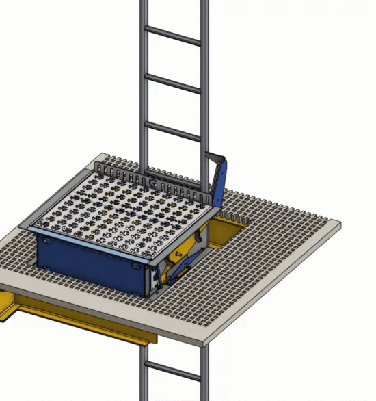 Hatch drop-in installation for ladders